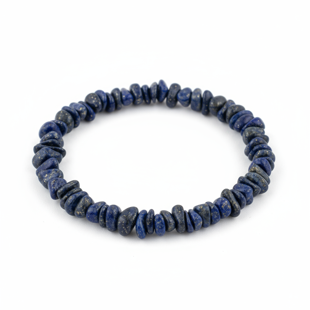 Lapis Lazuli Chip Bracelet - White Background