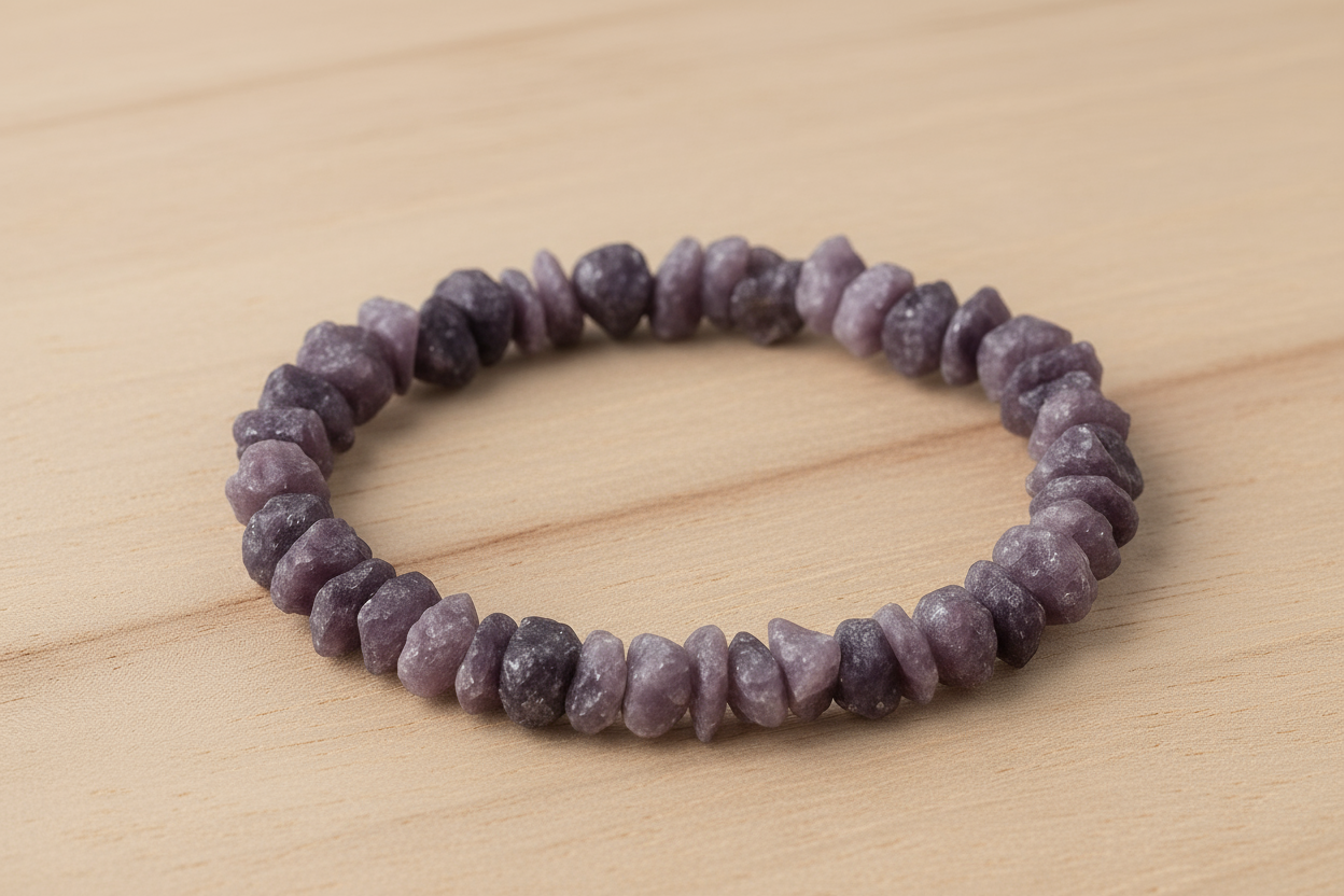 Lepidolite Purple Chip Bracelet - Elegant Background
