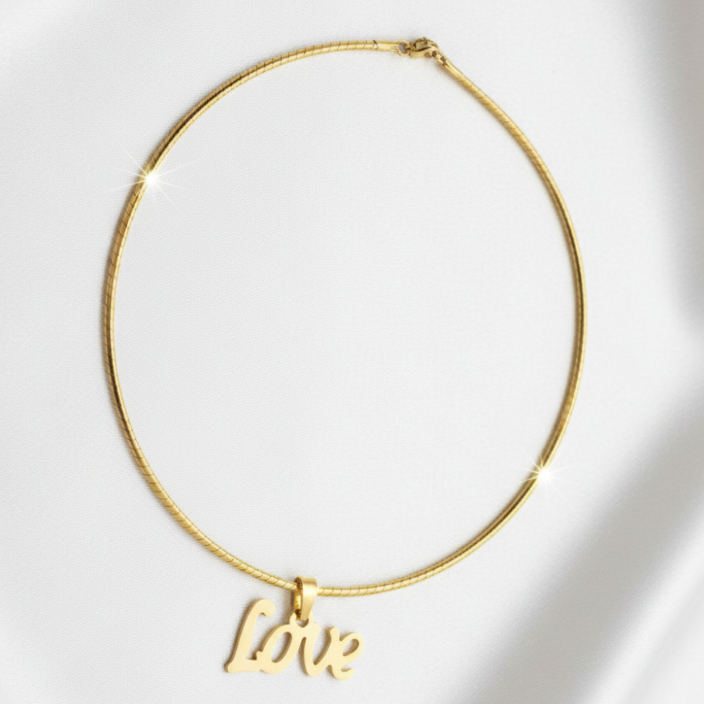 Love Necklace Gold - Más Luz Satinado