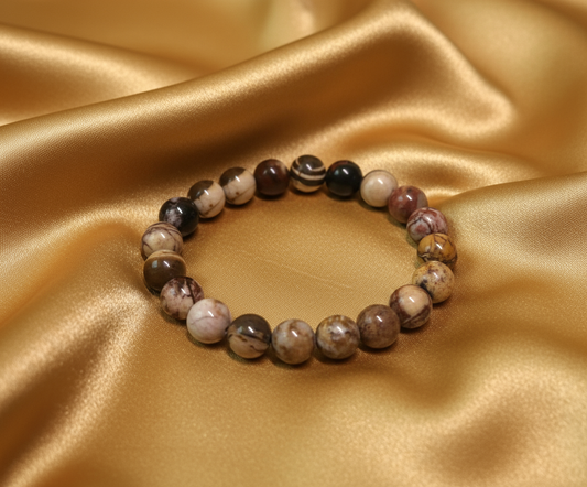 Marble Jasper Bracelet on Golden Satin