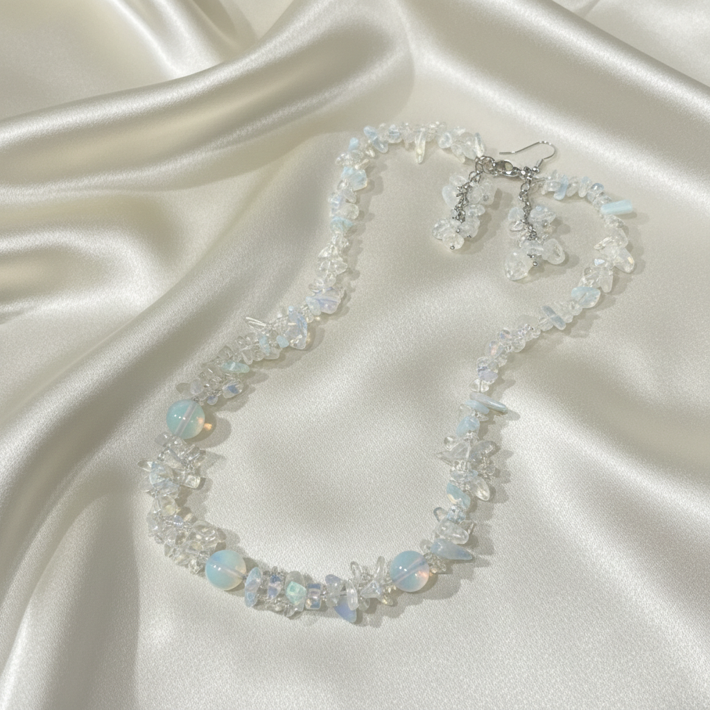 Opalite Crystal Set - Fondo Satinado Crema