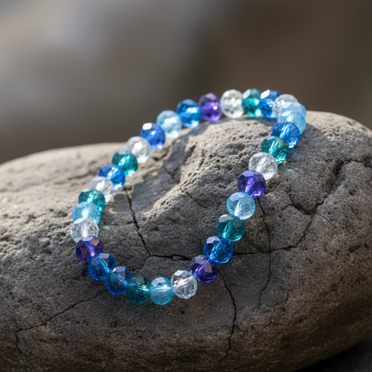 Pulsera Azul - Piedra Gris Rústica