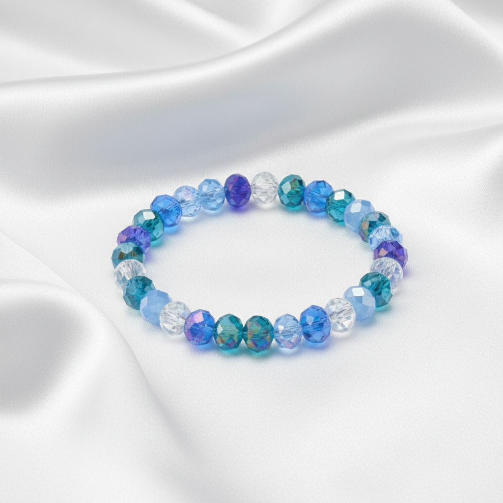 Pulsera Azul - Satinado Blanco