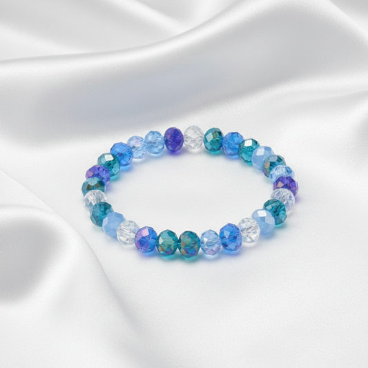 Pulsera Azul - Satinado Blanco