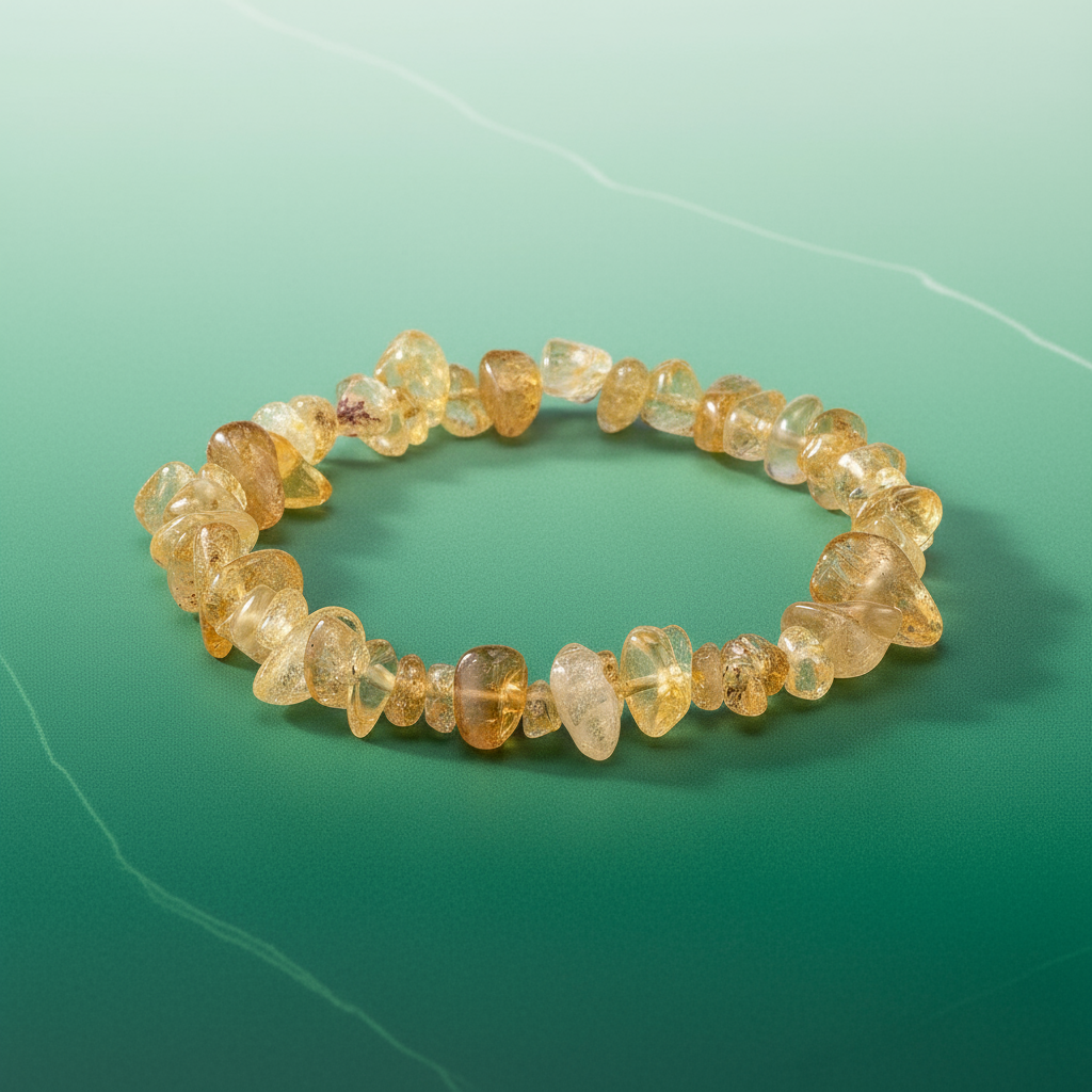 Pulsera Citrino - Degradado Verde con Vetas