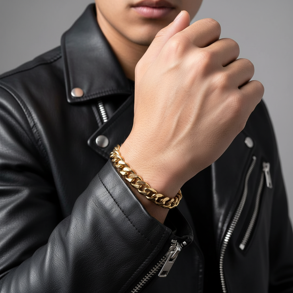 Pulsera con chaqueta de cuero - estilo urbano