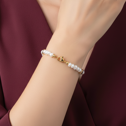 Pulsera con top burgundy - close-up del producto