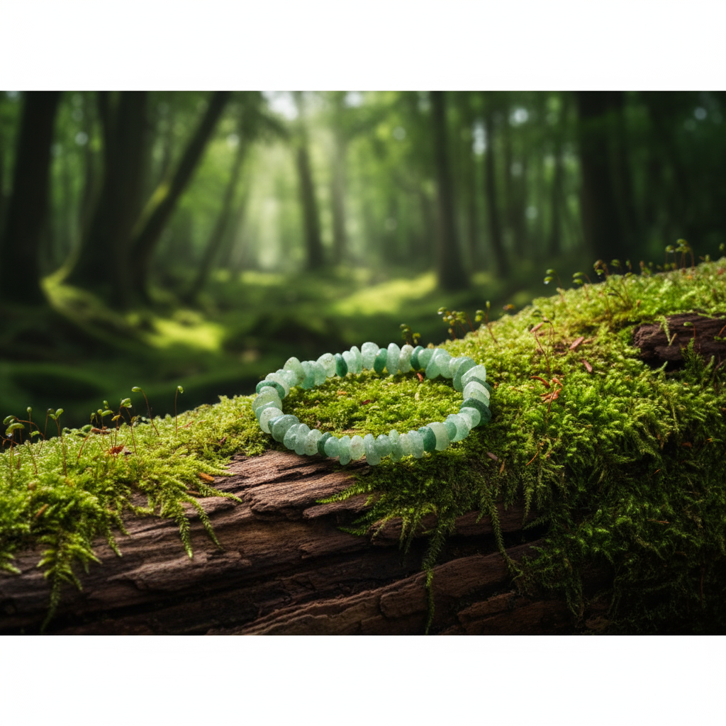 Pulsera de green chalcedony en bosque