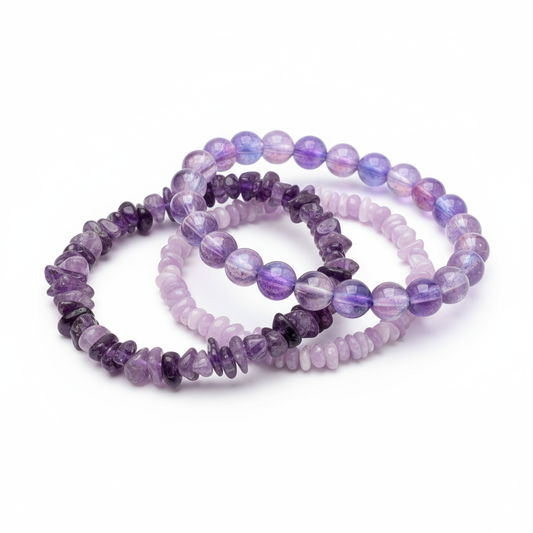 Purple Bracelets Set - Three Piece Collection