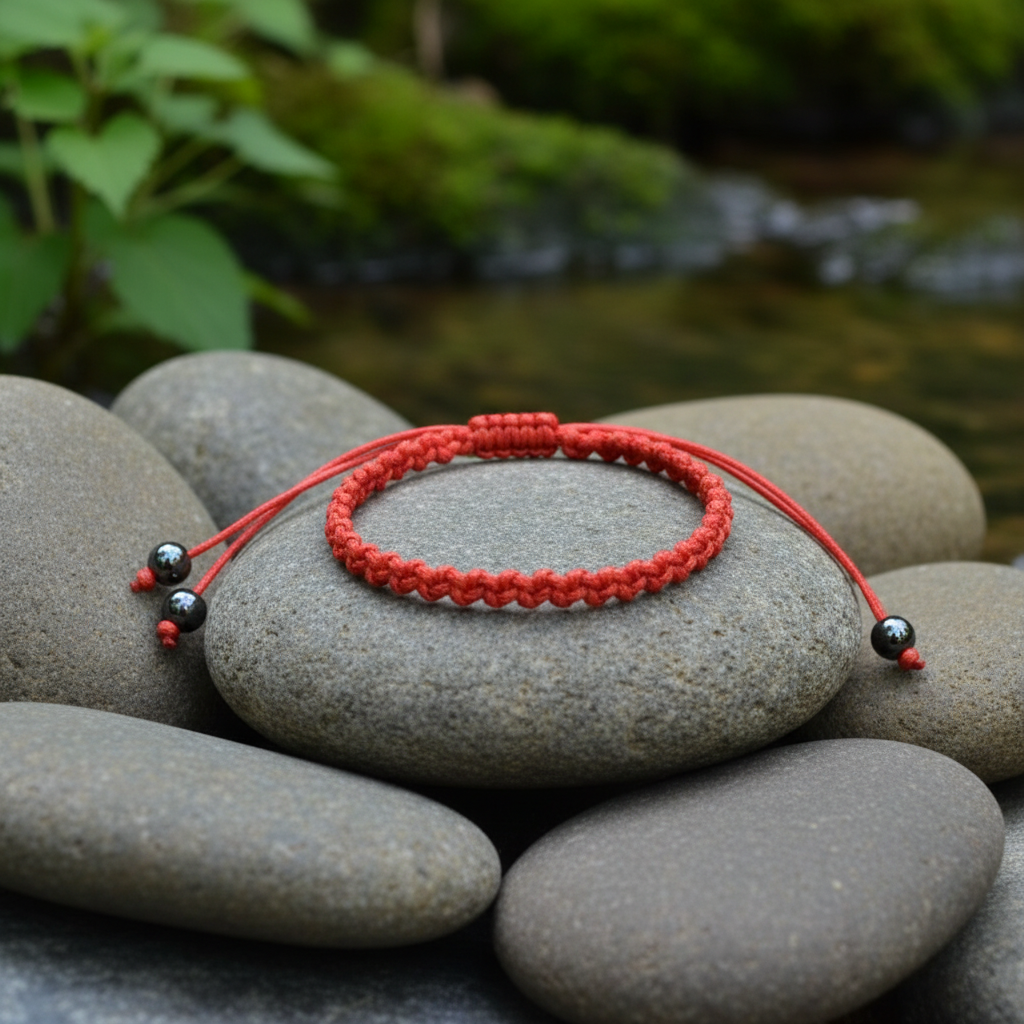 Red Bracelet on Stone