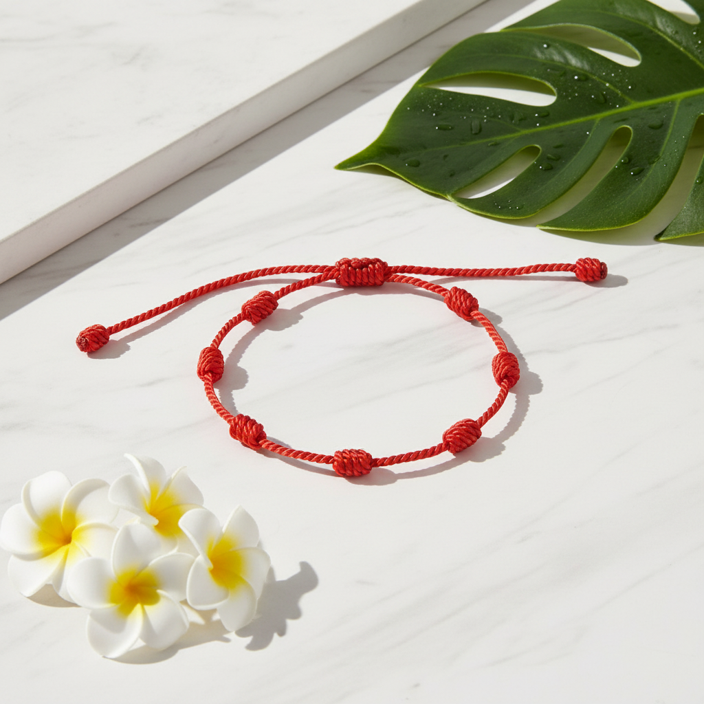 Red bracelet simple natural background