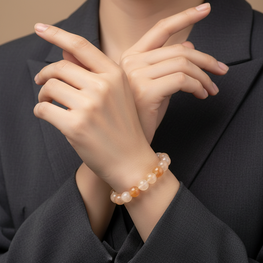 Retrato elegante fondo beige