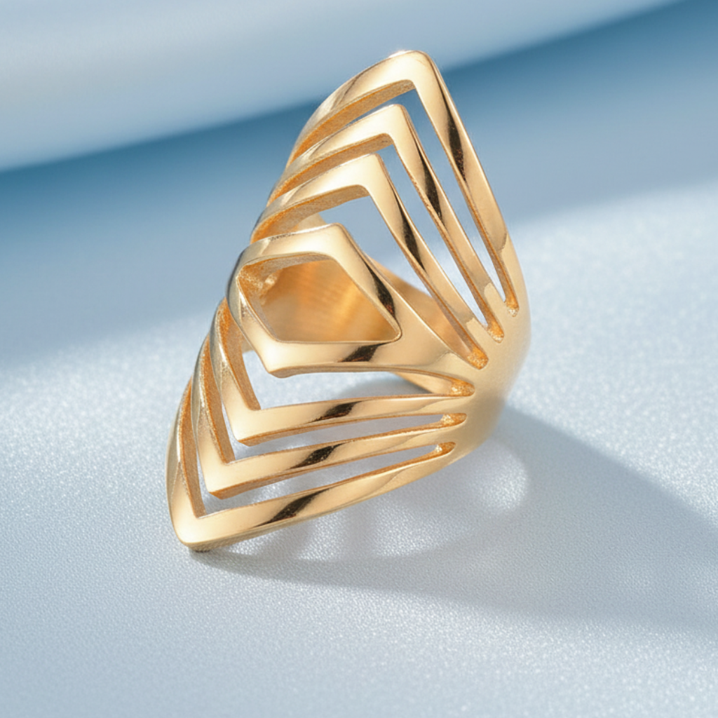 Ring 2 - Satin Light Blue Background