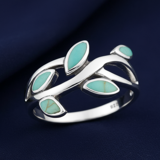 Ring on navy blue background