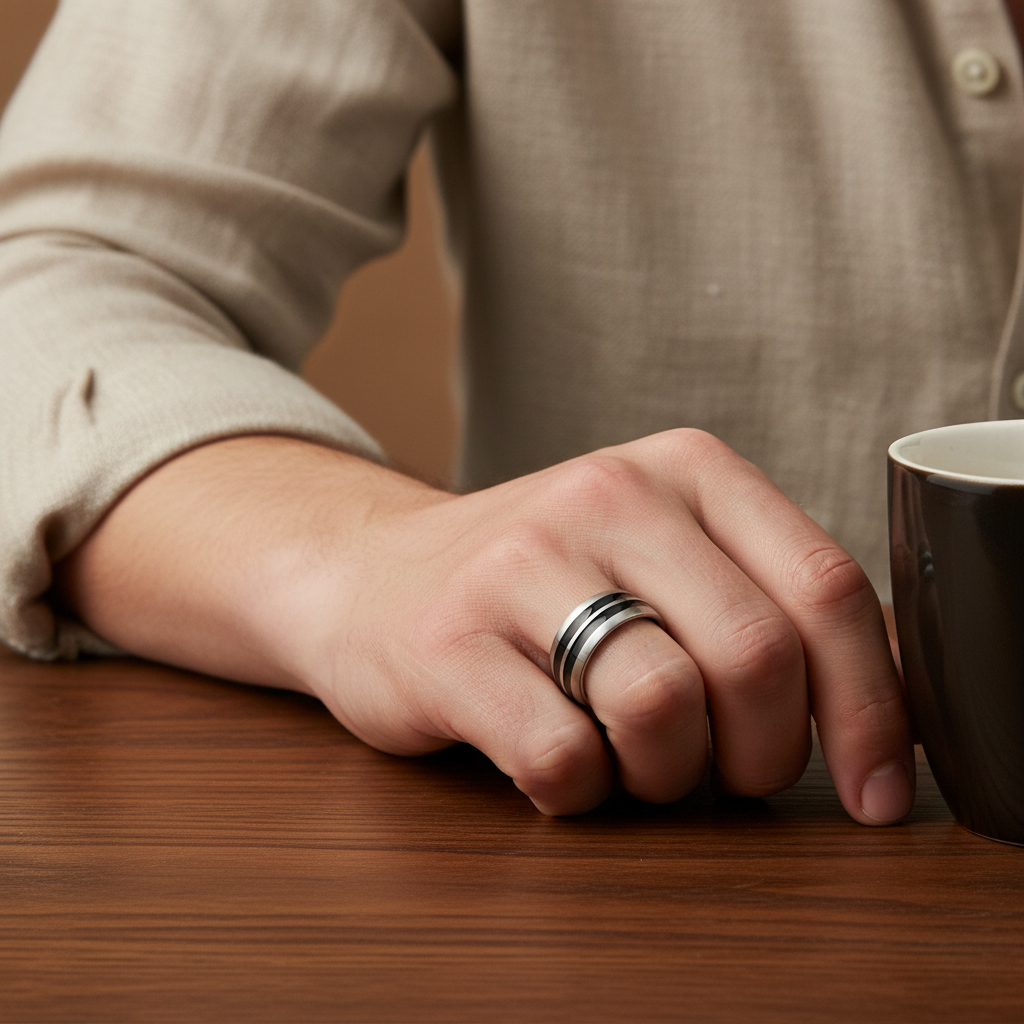 Ring on wood surface