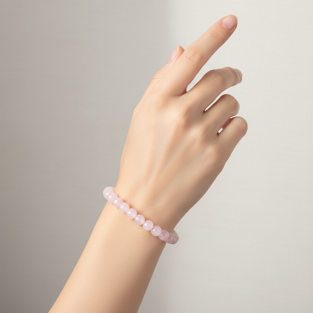 Rose Quartz Bracelet Model Photo