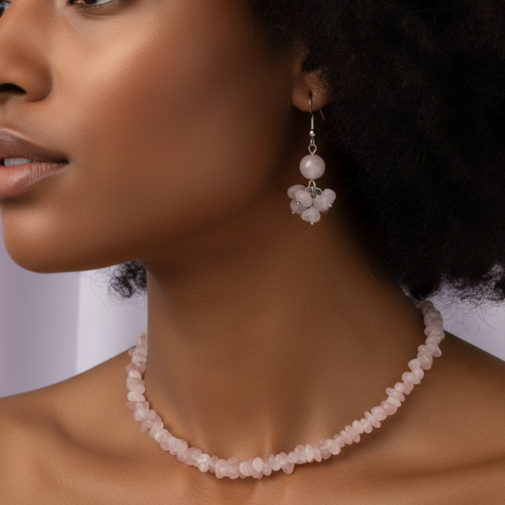 Rose Quartz Set - Modelo Afro Piel Oscura