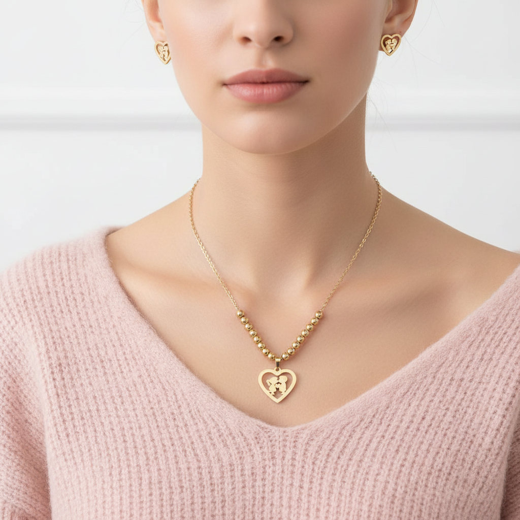 Set Love Knots con suéter rosa - look romántico