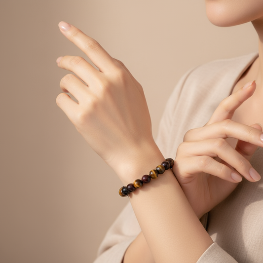 Tiger's Eye Bracelet on Model