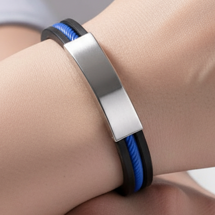 Titanium Silicone Bracelet on Model