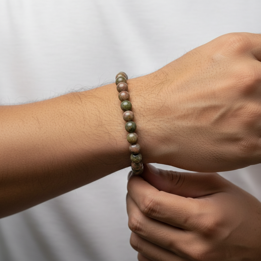 Unakite Bracelet Latino Close-up